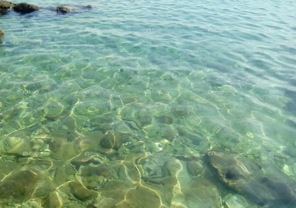 reflection of the lights in the sea