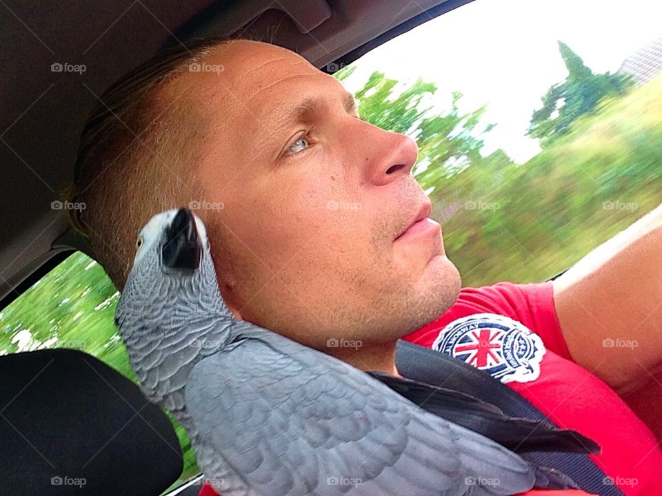 Me and my parrot. Just cruzin