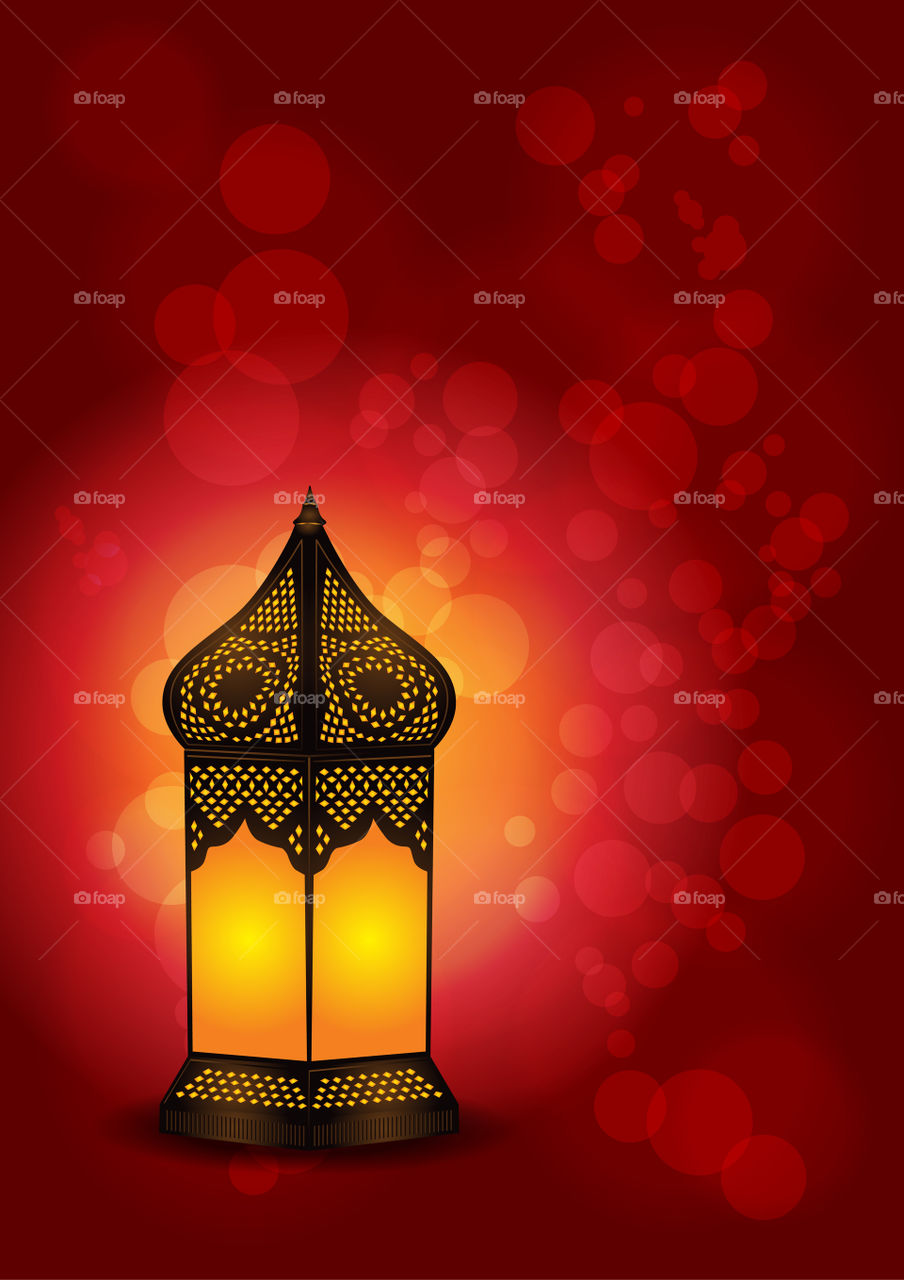 Intricate Arabic Lamp with beautiful background