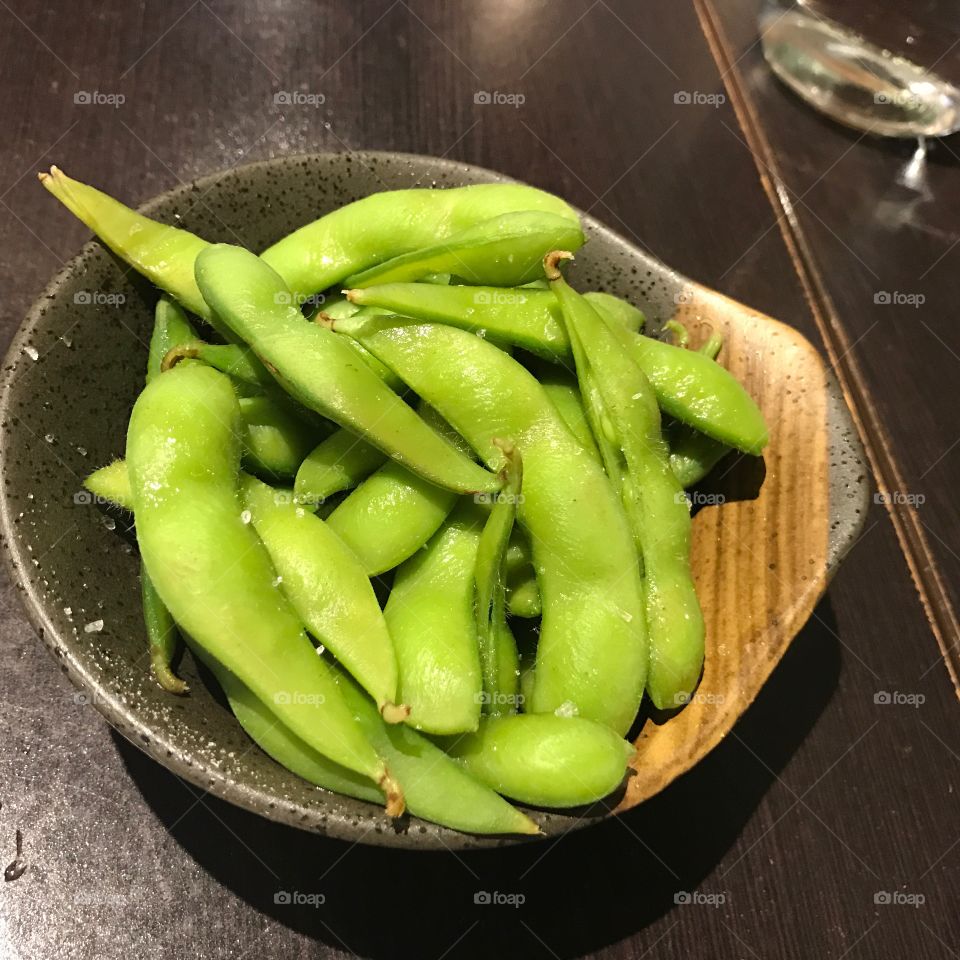 Green edamame beans