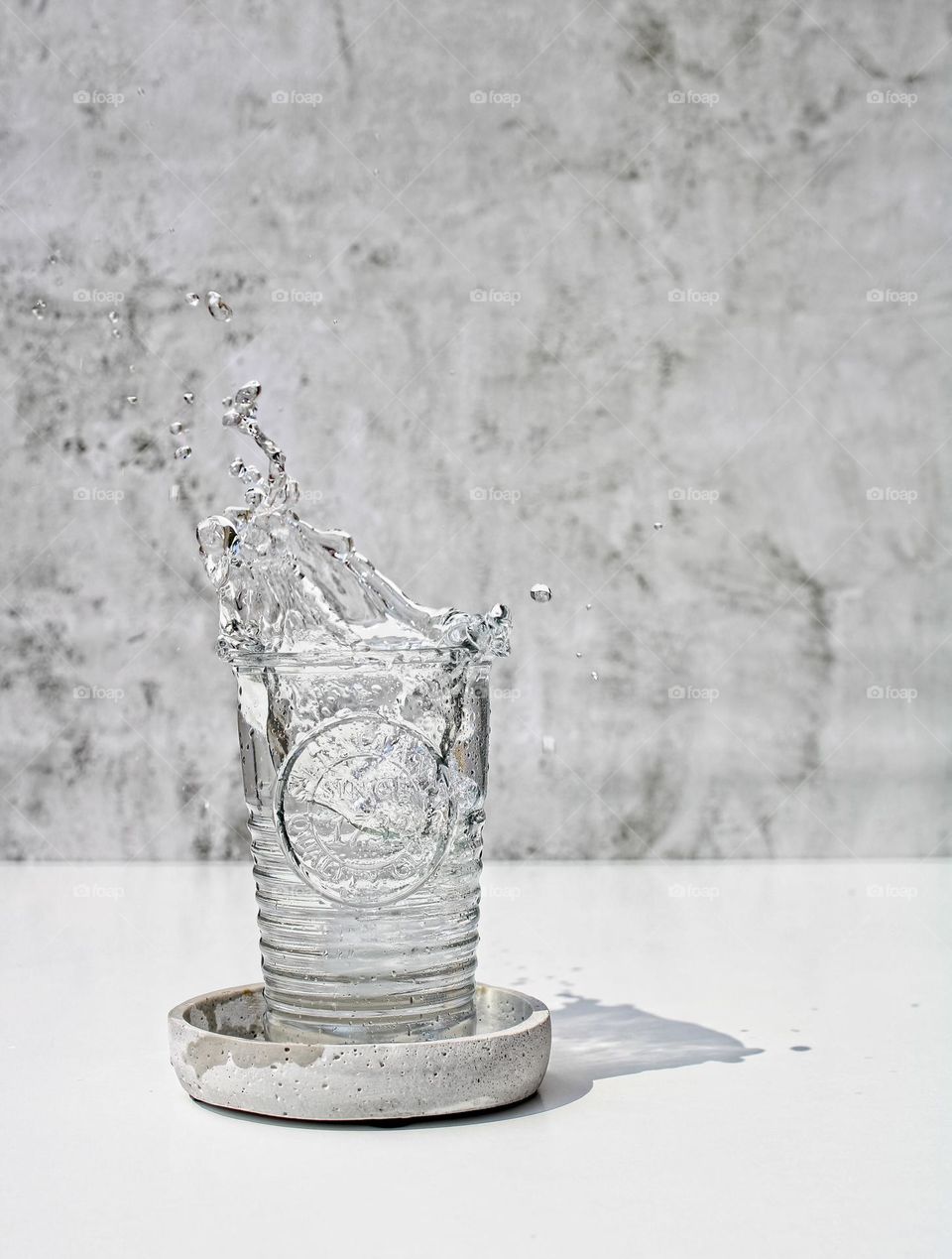 Water splash in a water glass 