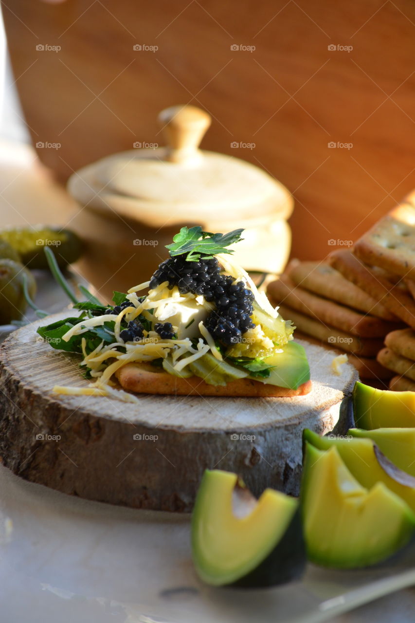 Close-up of snacks