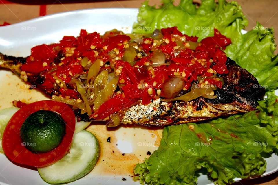 Spicy 🌶 fish 🐟 dish. 
