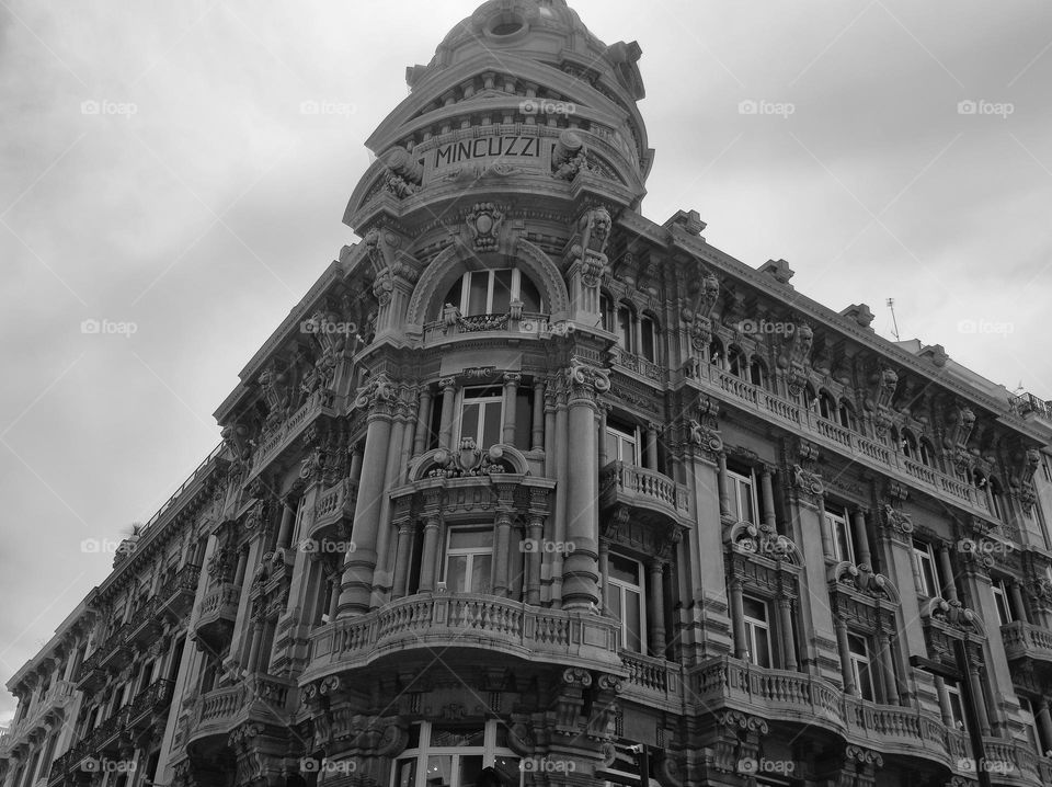 Architecture photography of a building in black and white /beautiful streets and buildings in Old Towns and cities/all kinds af structures and designs on architectural buildings