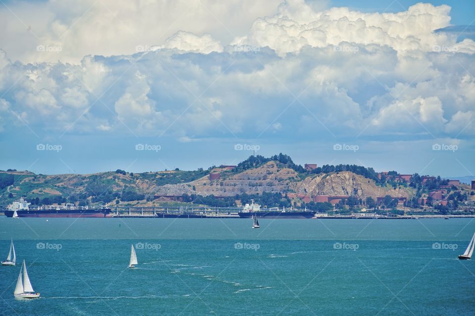 Oil Tanker Ships On San Francisco Bay