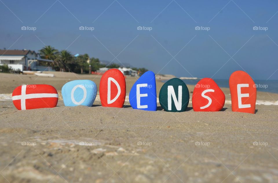 Odense, souvenir on colourful stones