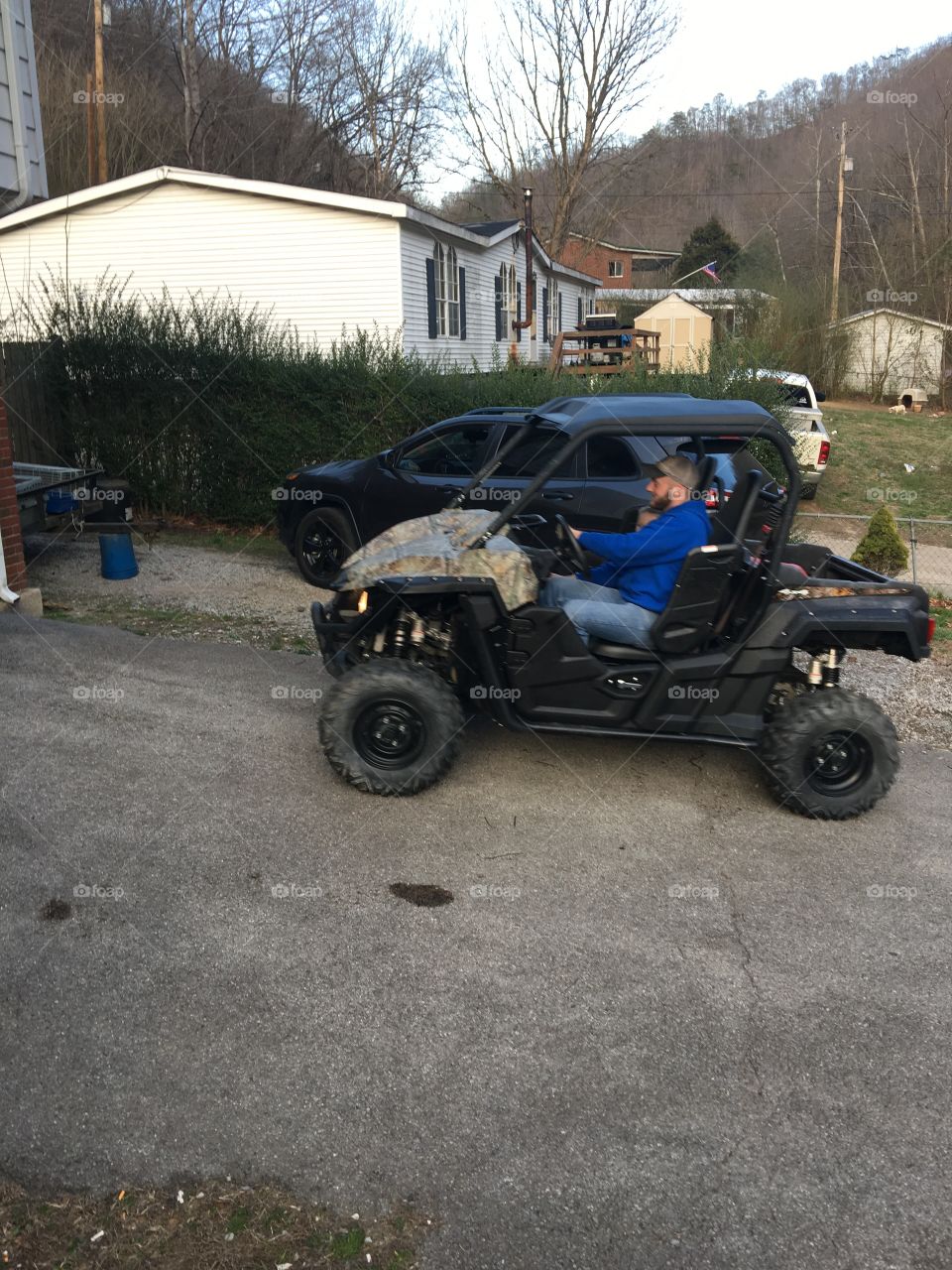 Pulling into the garage 