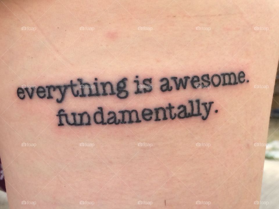 Fresh tattoo of inspirational quote