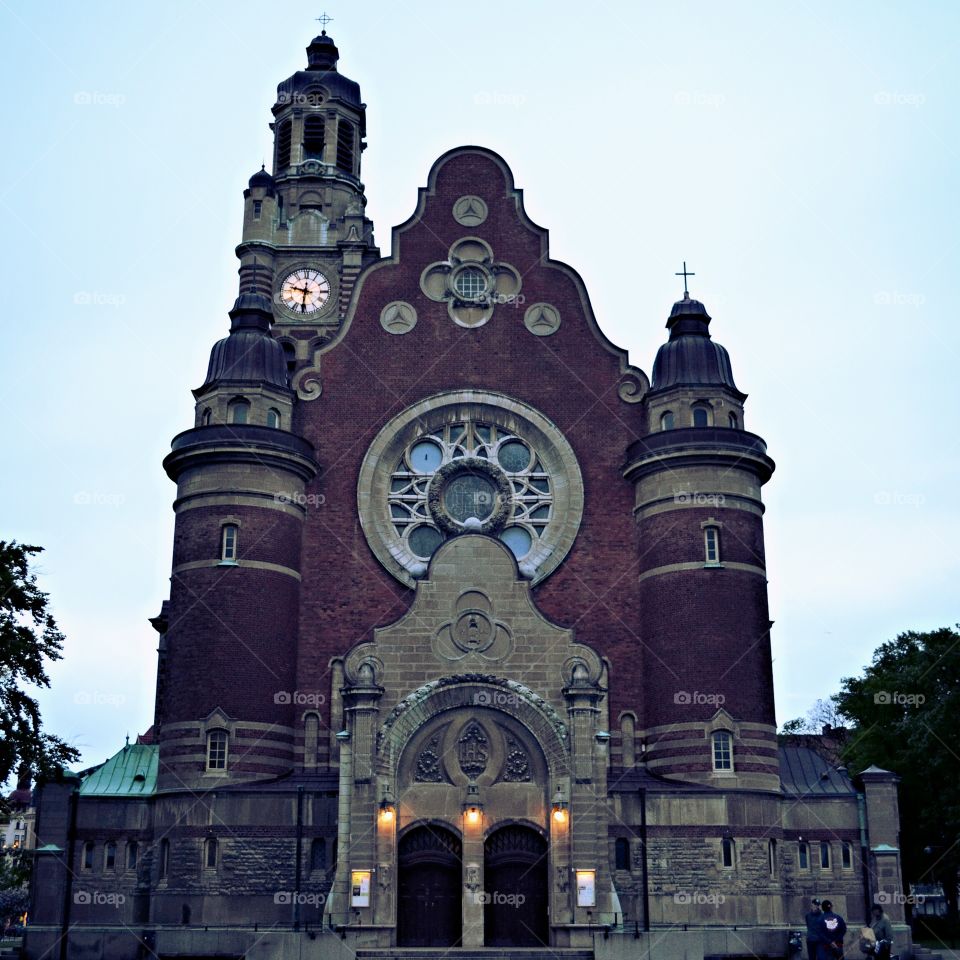 History of Malmo. Sankt Johannes church in Malmo, Sweden