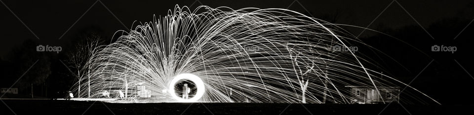Bitchin'. Panorama of spinning some steel wool