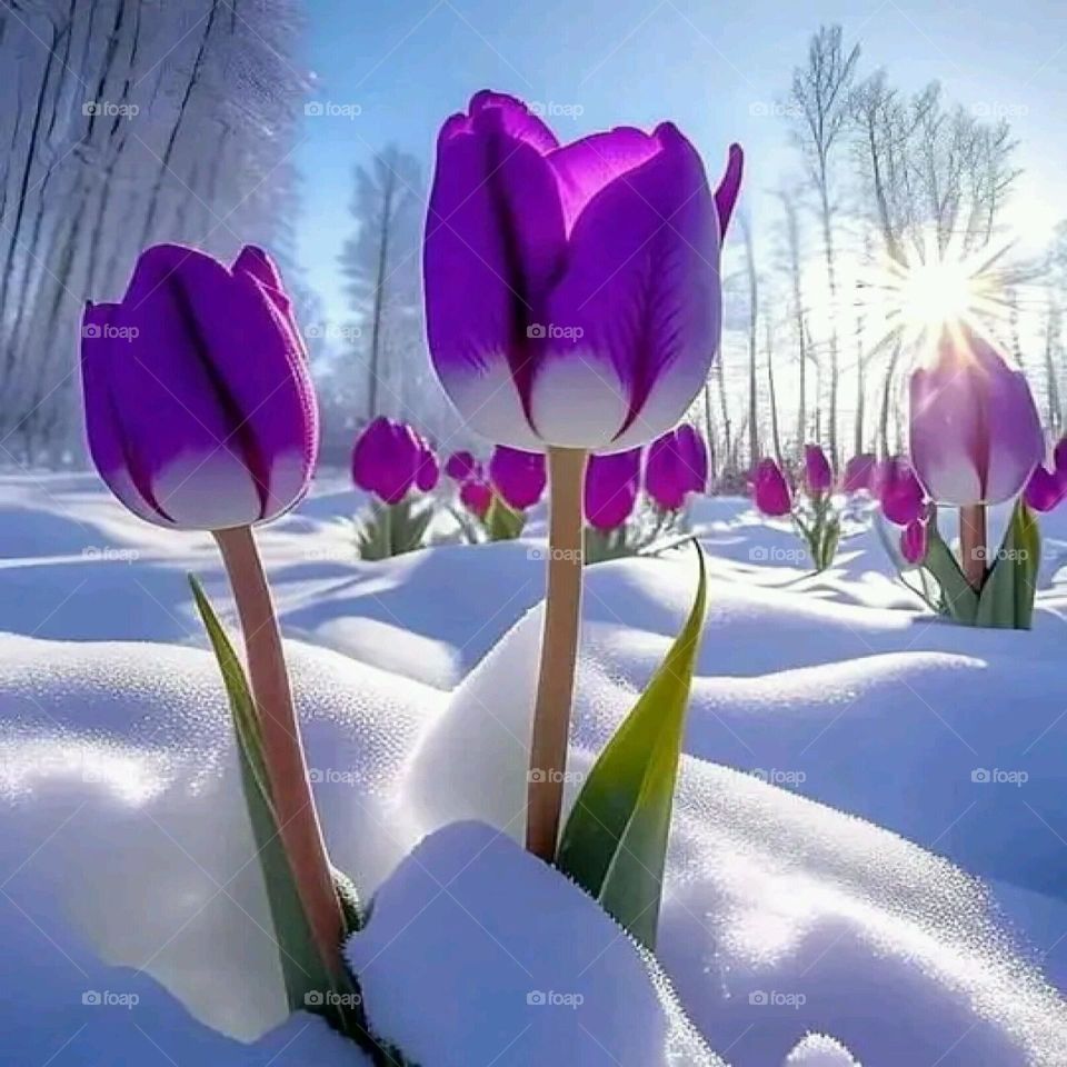 Beautiful and nice tulips