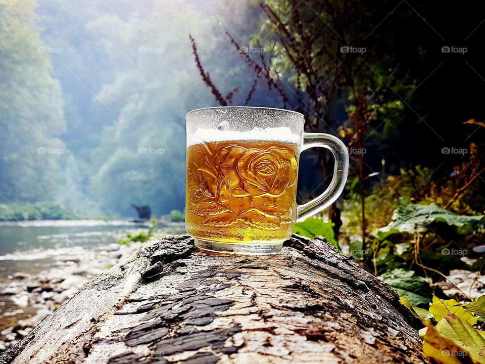 beer by the mountain river