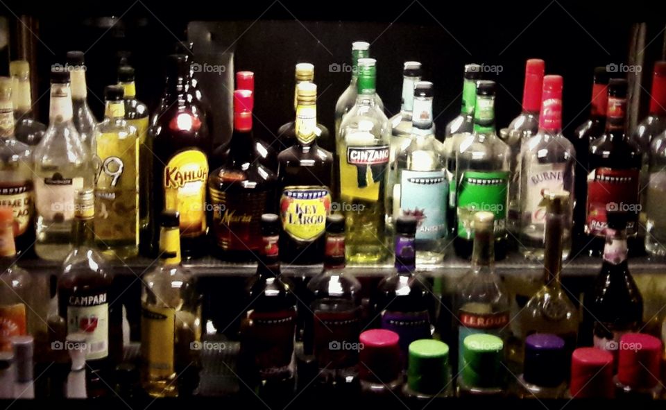 liquor  bottles at the Bar