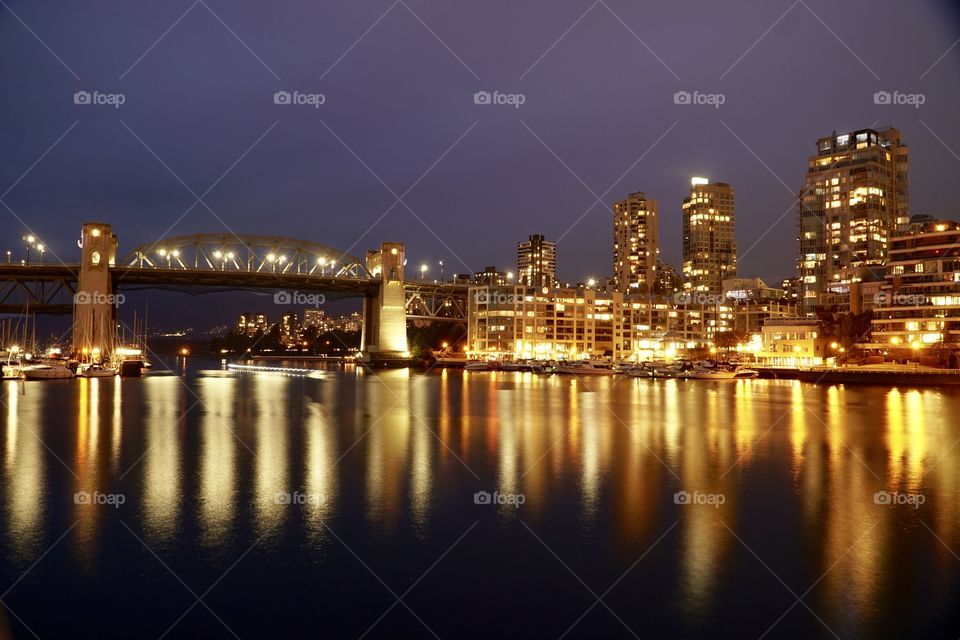 Cityscape, from Granville Island towards the Burrard Street Bridge, Vancouver