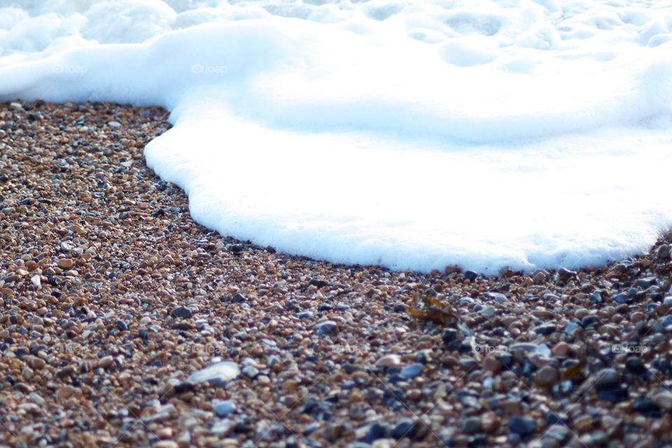 beach sea shore foam by mikedyer