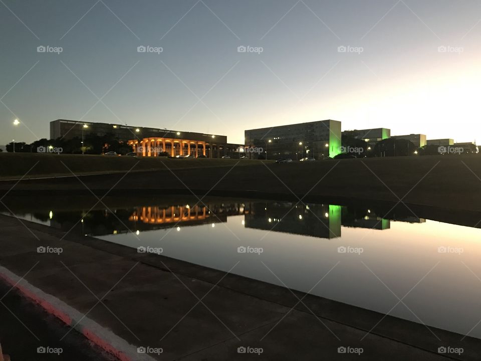 Partial view of the Itamaraty Palace and ministries at the Esplanada dos Ministérios in Brasilia - Federal District, Brazil.