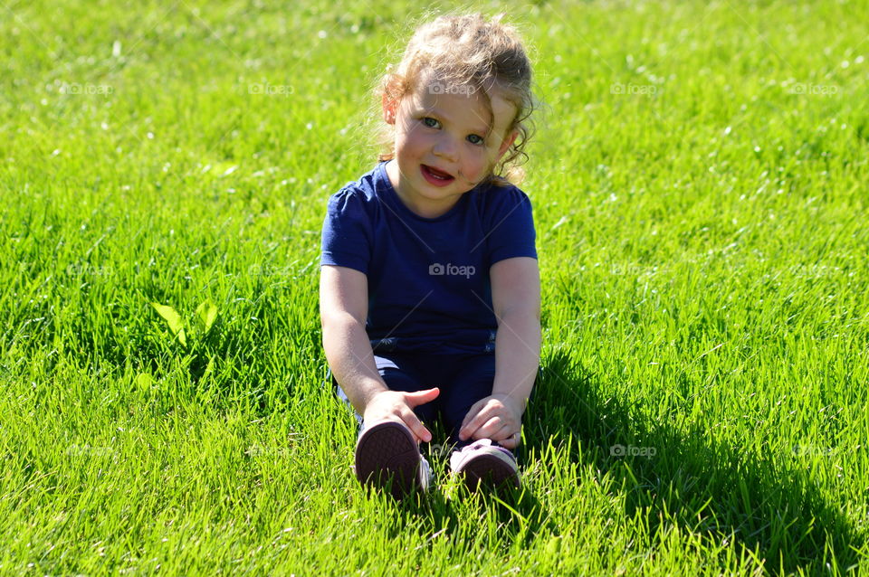 Girl on the grass series