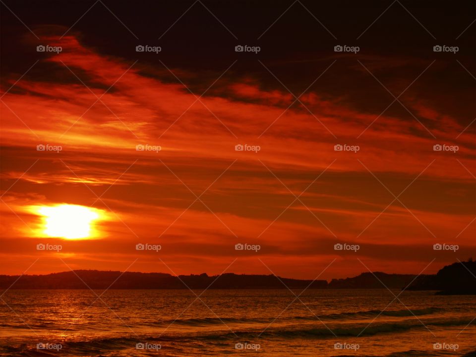 Sunset over La Pietra (Naples - Italy).