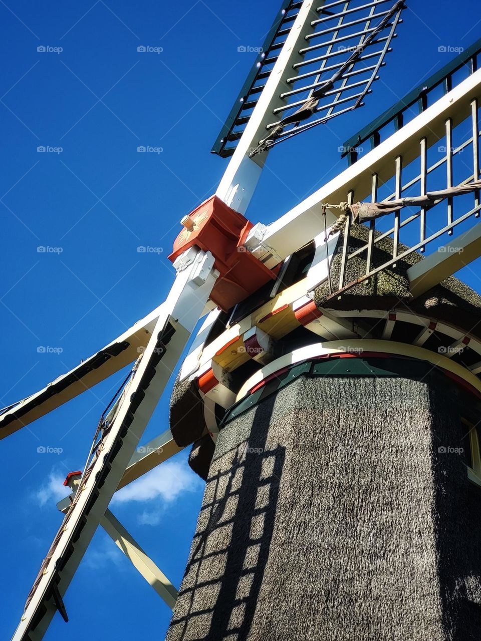 Close up of a dutch windmill