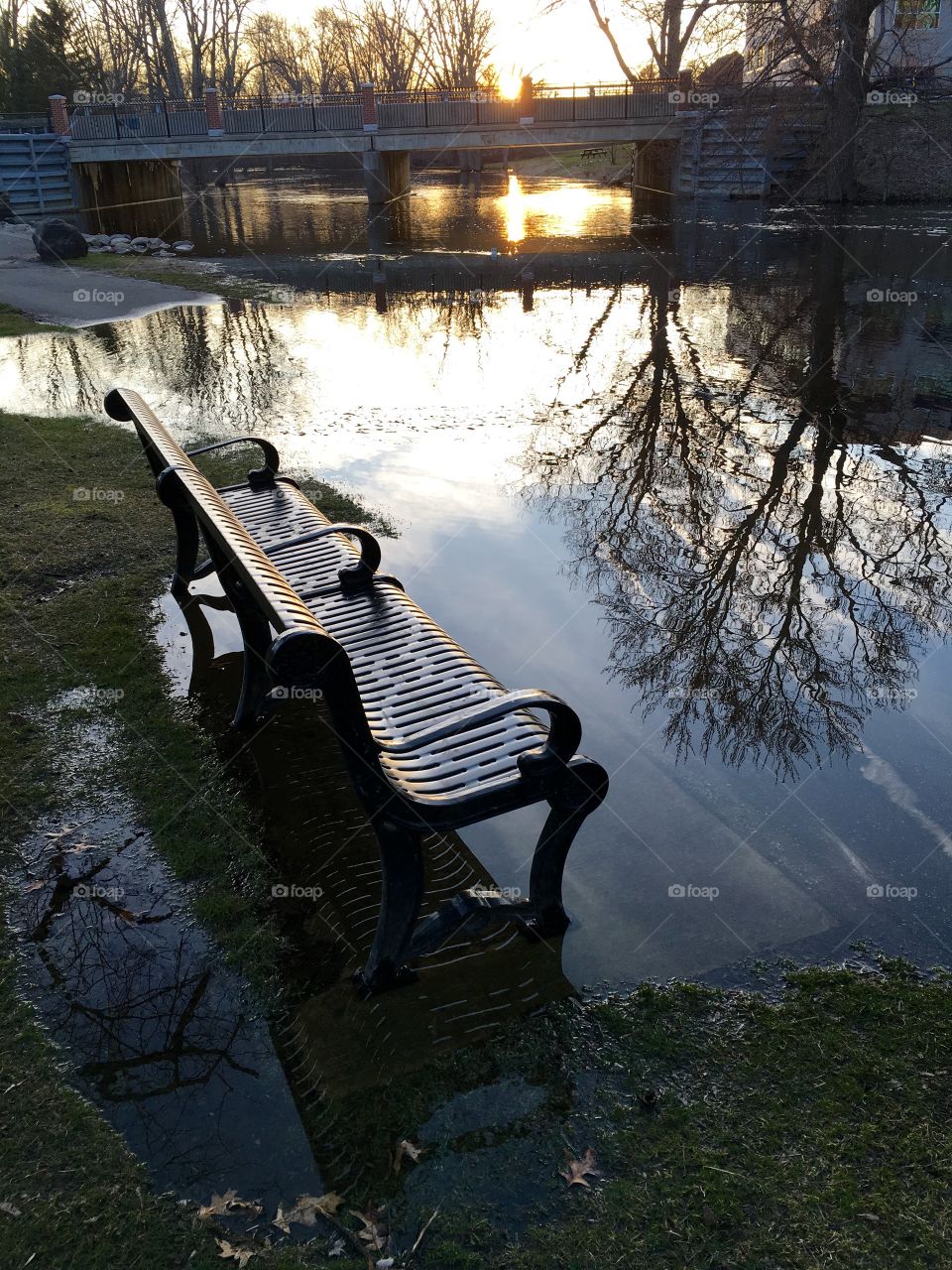 Park bench in River 