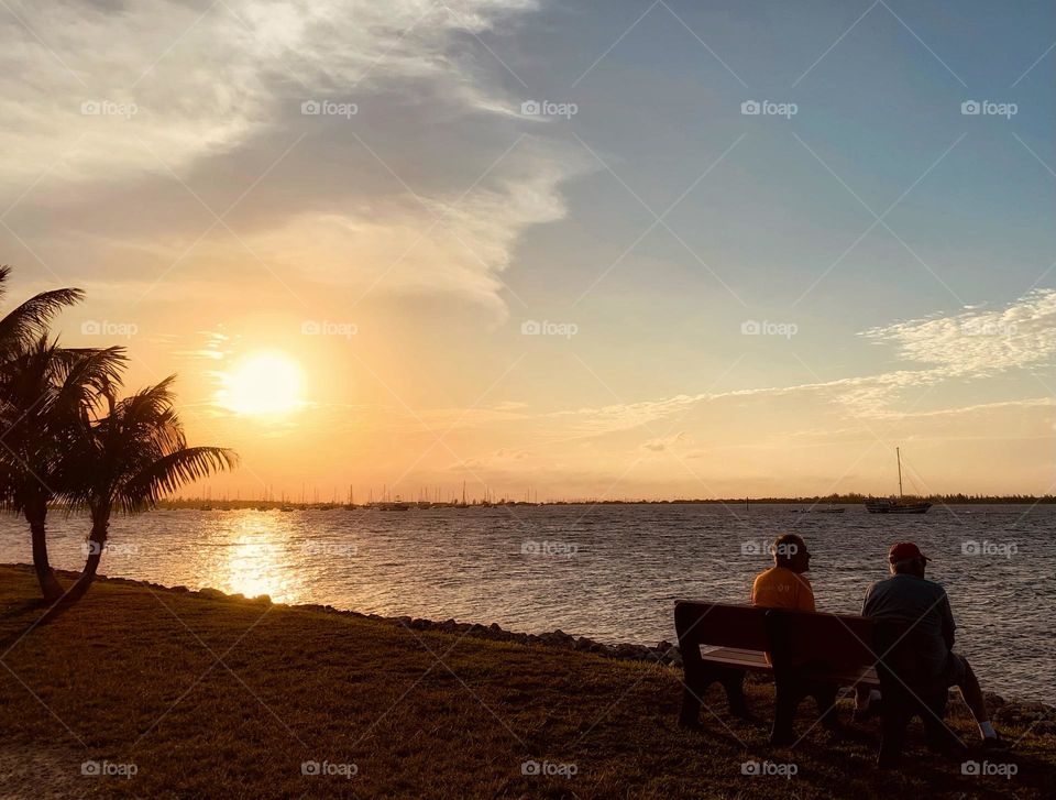 TWO FRIENDS AT SUNSET