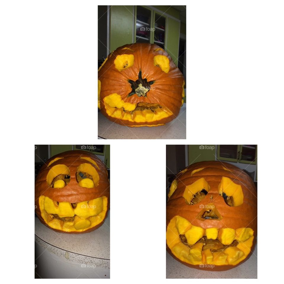 3 face pumpkin 