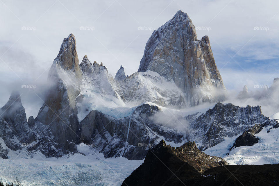 Mountain Fitz Roy in Patagonia near El Chalten in Argentina.