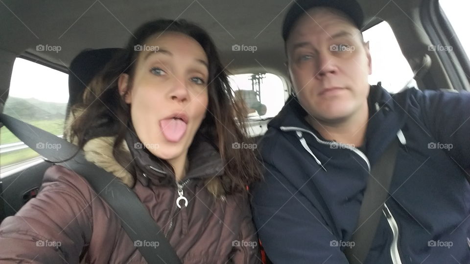 having fun in the car together