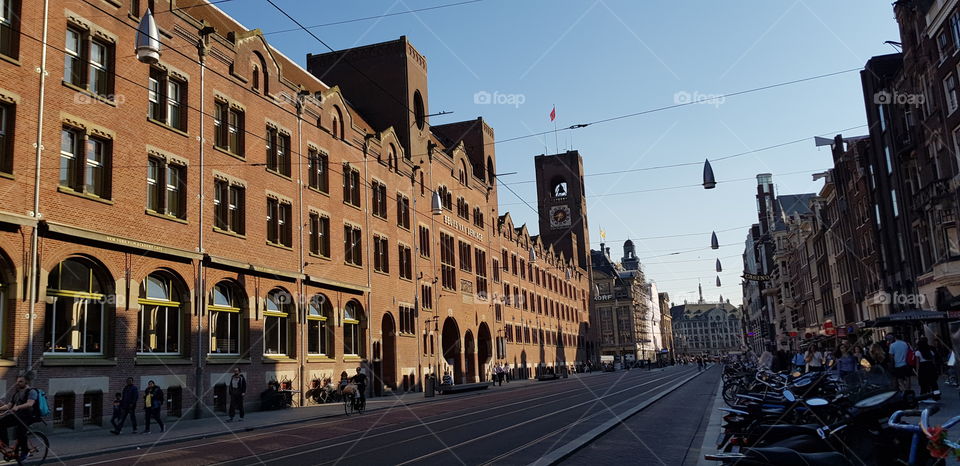Travel, old, Building, Sun, Sky, daylight, people, bike, Amsterdam, city, Town, architeture, street, urban