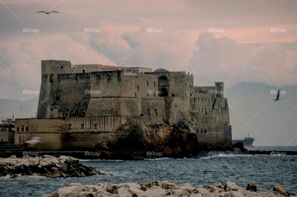Castel Dell'Ovo, the Egg Castle in which foundation Virgil allegedly put a magical egg, the only thing that still supports its fortification and protects the city of Naples
