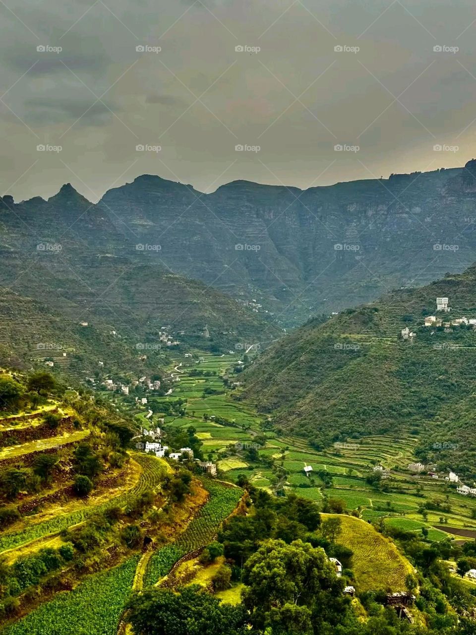 Glory be to God, the magnificent and picturesque view and the natural green trees are a view that is nothing more wonderful than it