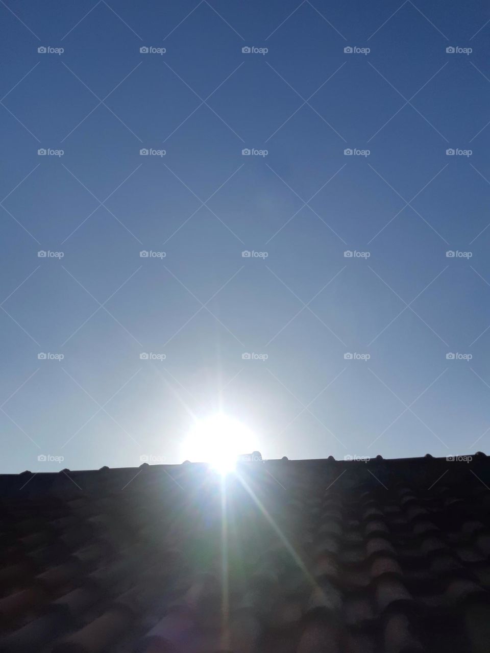 the bright sunlight under the roof