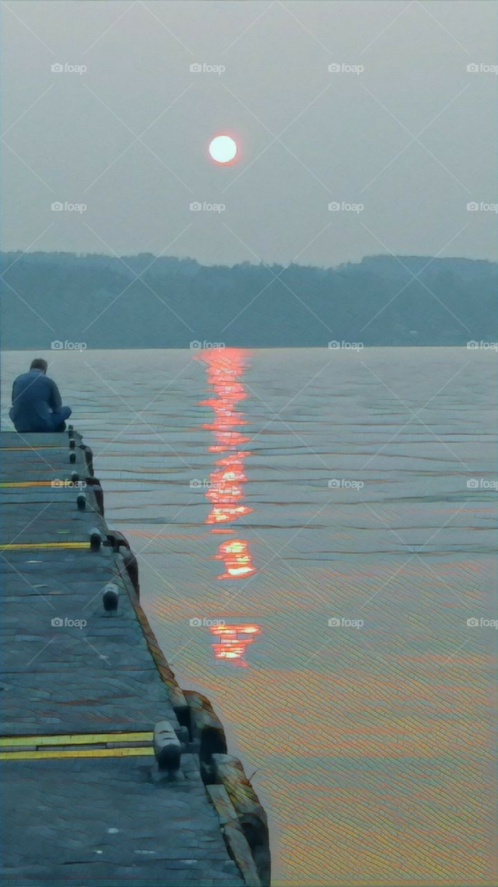 sitting on the pier Everett Wa