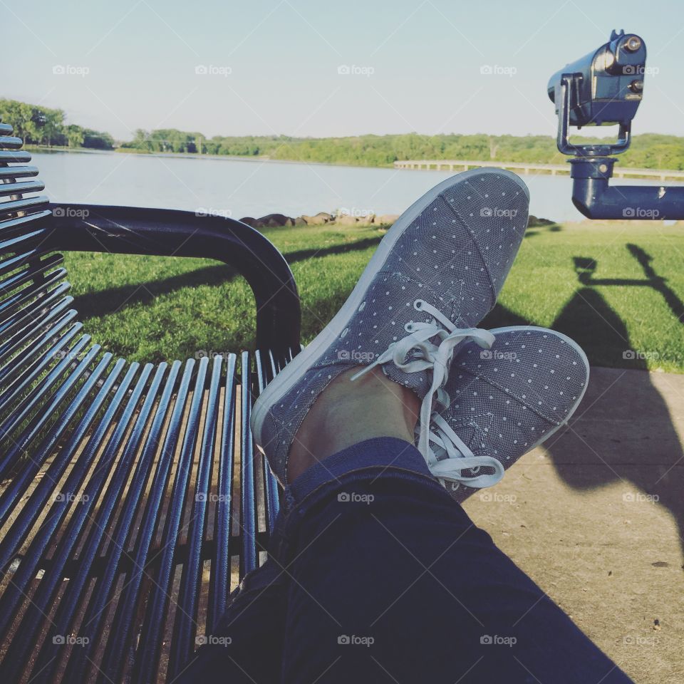 Relaxing by the lake