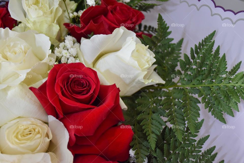 02. bouquet of red and white flowers beautiful gift
