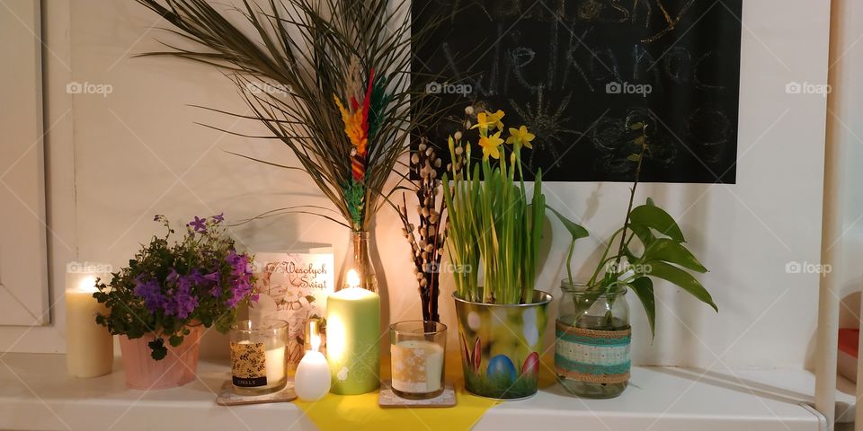 Easter and spring altar