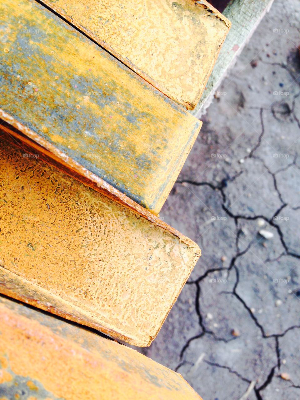 Iron rust because of rain.