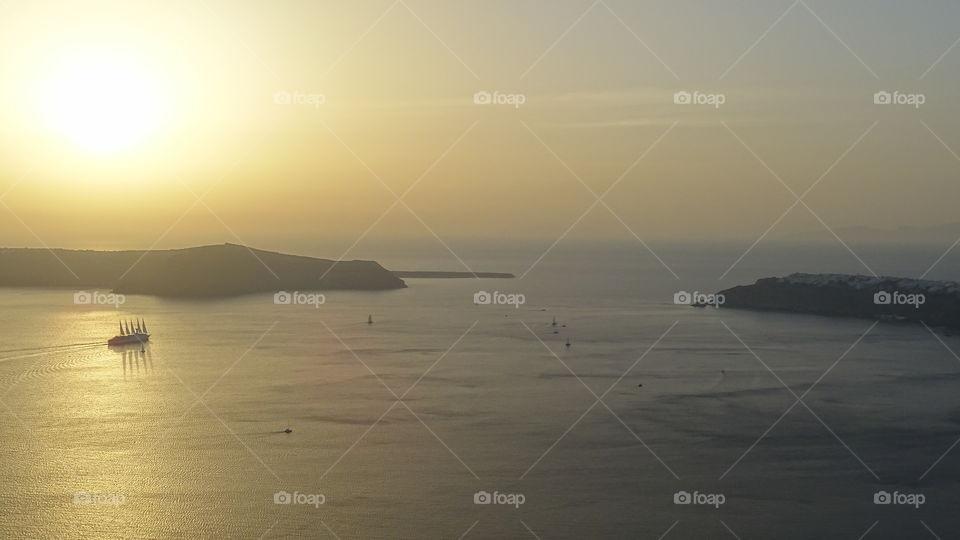Greece Santorini Sunset. Greece Santorini Sunset Caldera