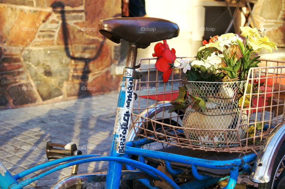 going for a ride. beautiful bike with flowers
