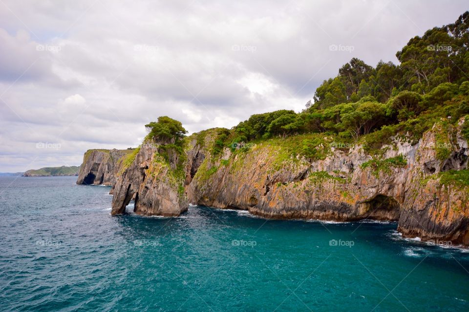 Breathtaking view of the coast of Asturias in Spain 