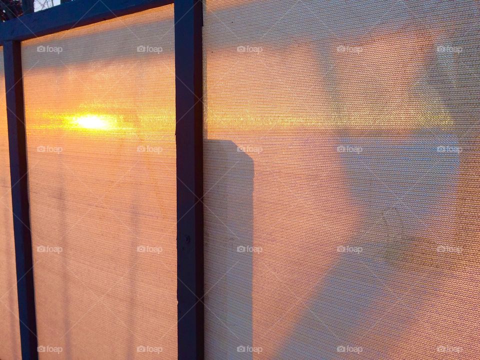 Sunrise through screen 