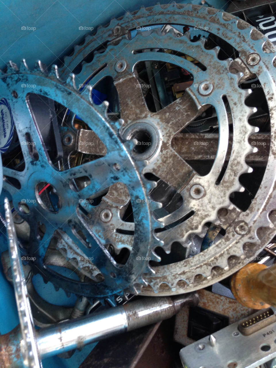 blue abstract gears mechanical by null_device