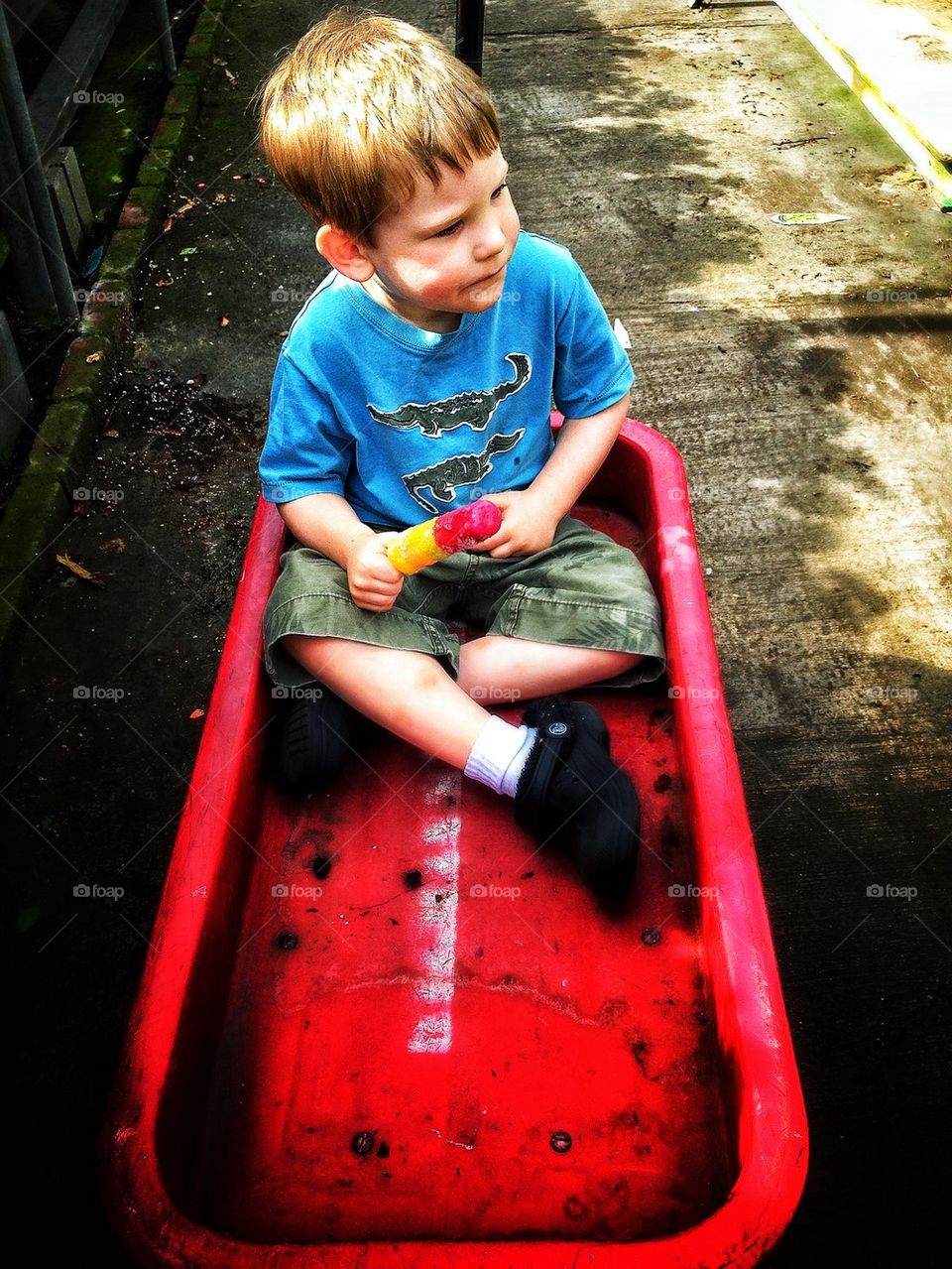 Boy In A Wagon