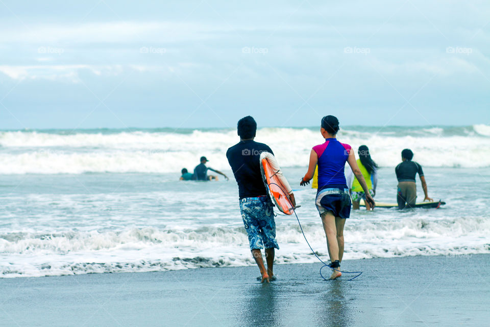 Early summer swim and surf