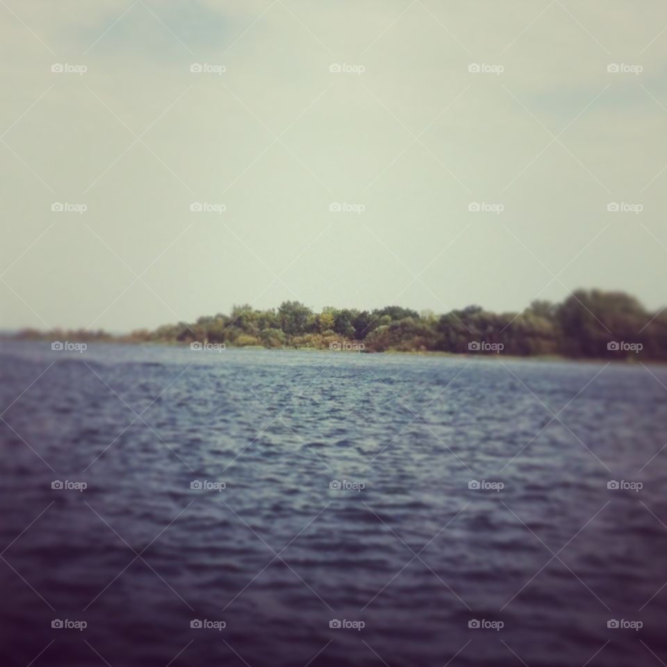 On the water of Georgian Bay. A day on the water, view from the back of the boat. 