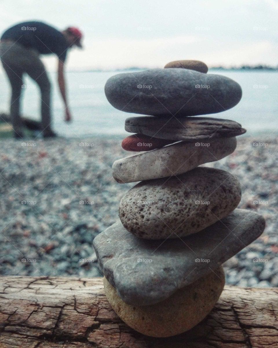 Throwing stones at Ashbridges Bay