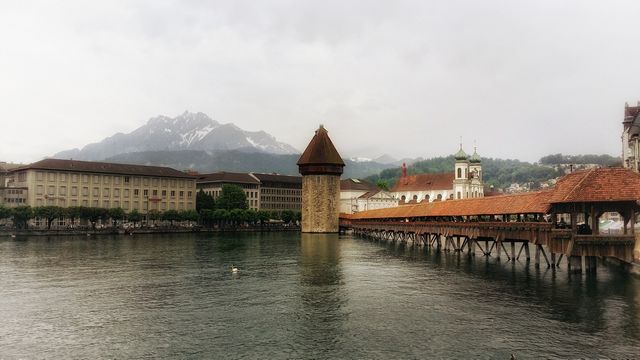 beautiful city landscape.  luzern, famous city landscape in luzern switzerland,   may 27, 2016.