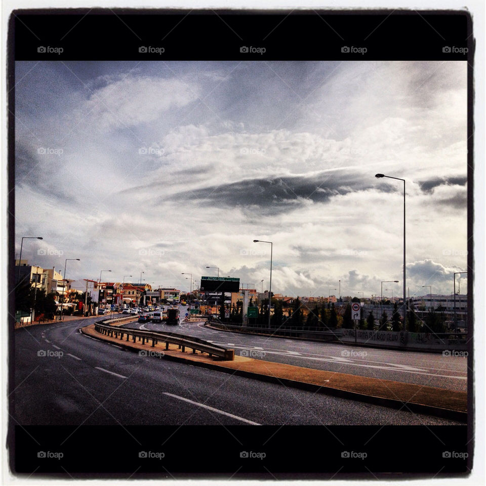 athens street clouds road by ted_koletsos
