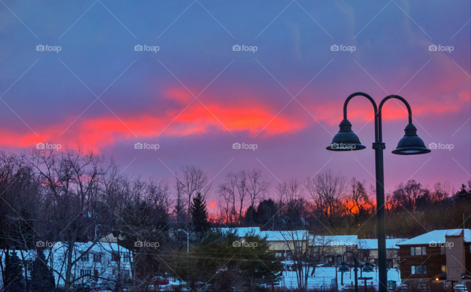red clouds cold sunrise by delvec