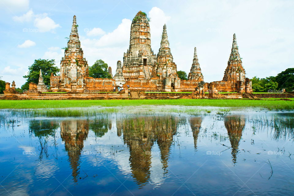 anchient temple, chaiwatthanaram temple, ayutthaya thailand, travel in thailand